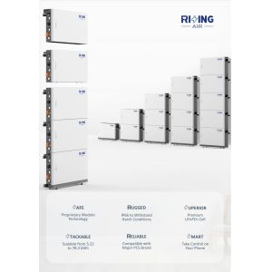 Stackable 5.22kWh Solar LiFePO4 Battery Lithium Ion Home Battery Backup