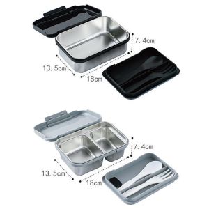 2 Compartments Metal Lunchbox Keep Your Food Fresh and Secure for Any Occasio