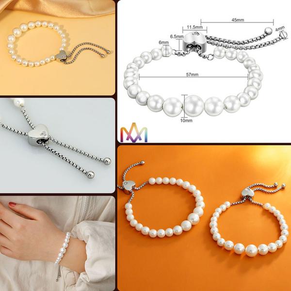 57MM Adjustable Bolo Pearl Bracelet For Women