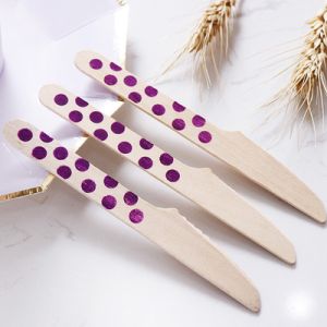 Nature Birchwood Cutlery Set 160 mm Purple Wooden Utensils