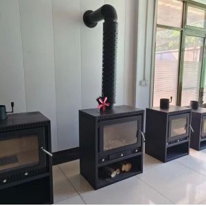 Domestic Heating Furnace European Cast Iron Fireplace Embedded Firewood Real