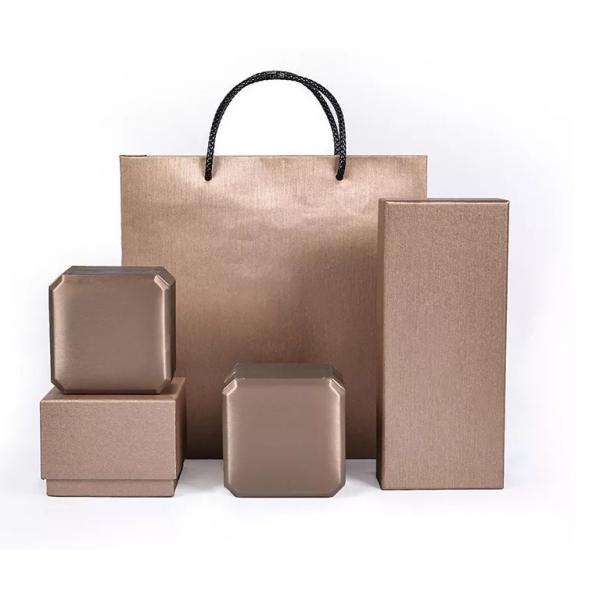 Buy Sturdy PU Leather Box Khaki Paper Gift Box Packaging ISO9001 at wholesale prices