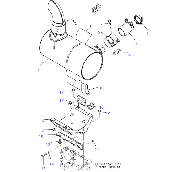 6754-11-5950 6754115950 U-Bolt KOMATSU Excavator Spare Parts For SAA4D107E-1D