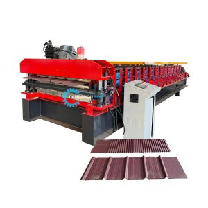 China USA Design PLC Control Auto Cutting Double Layer Roof Sheet Roll Forming Machine on sale