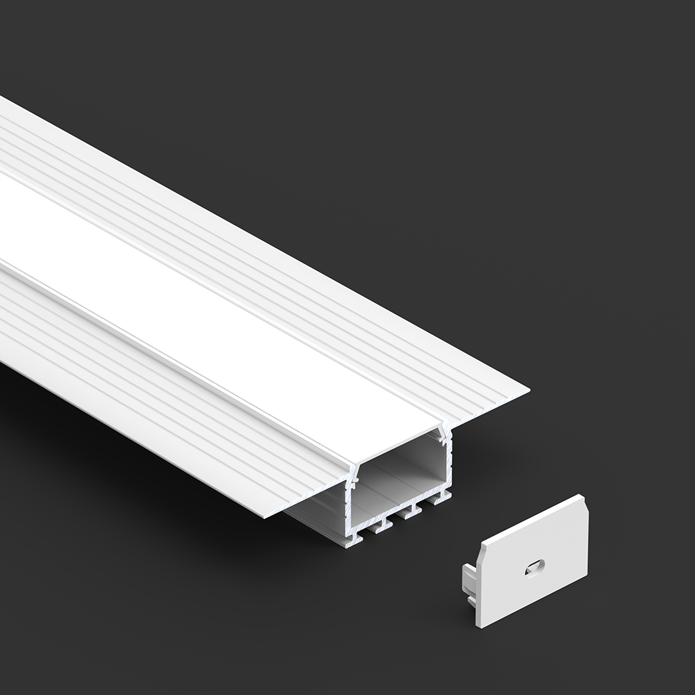 Close-up view of LED aluminum profile construction