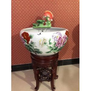 Peony Pattern Indoor 1310mm Koi Fish Bowl