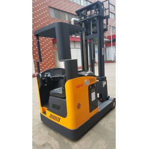 Narrow Aisle Seated Electric Pallet Stacker Reach Type Yellow Color