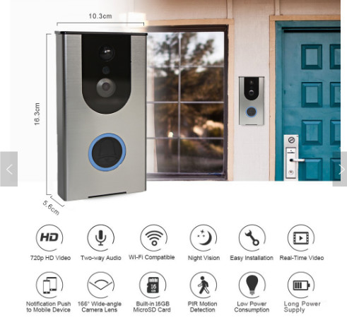iPhone and Android App Remote Control Smart Home Security Alarm System Wifi Video Doorbell for Villa 380m working