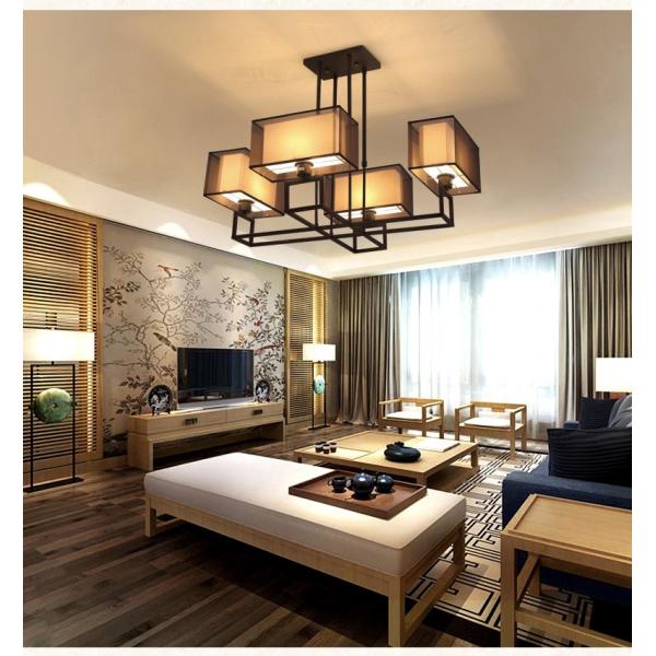 Study Bedroom LED Chandelier Lighting Dining Room Rectangular Ceiling Iron Lighting