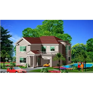 Four Bedrooms Customized Cheap Construction Prefab Light Steel Structure Villa