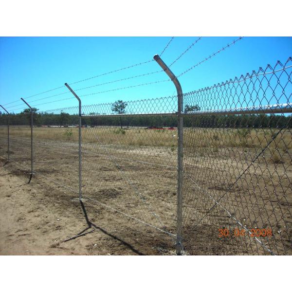 Barbed Wire Mesh 6ft Height Steel Chain Link Fencing With Hot Dip Galvanized
