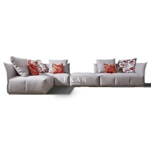 Living Room Furniture L Shaped Fabric Modern Sectional Sofa Set