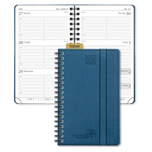 Night Blue 80GSM Paper Mini Weekly Planner Plastic Ruler Attached