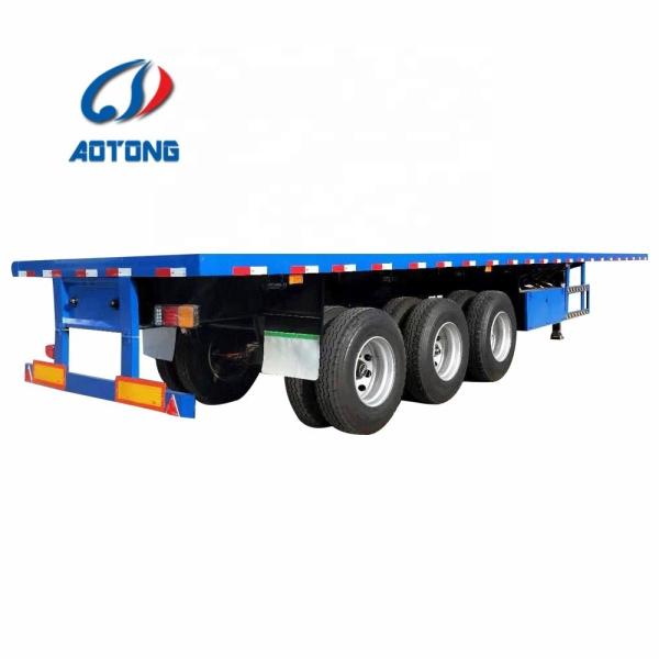 Buy 2 axle 40ft or 20ft trailer container flatbed truck trailer with 12500*2500*1520 size at wholesale prices