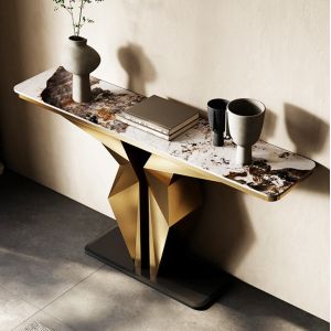 Stylish Marble & Stainless Steel Console Tables - Durable & Elegant