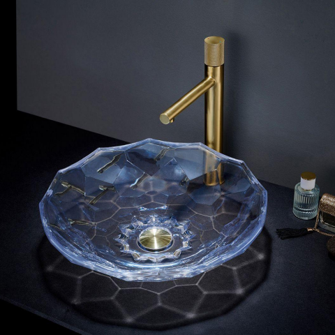 Quality Crystal Glass Transparent Wash Basin Countertop Art Hotel Bathroom for sale