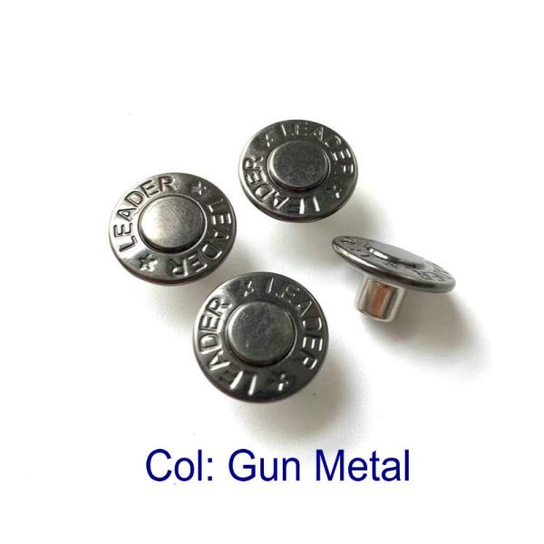 wholesale Custom Logo 17MM 20MM Iron Stainless steel Brass Jeans Button Bottons