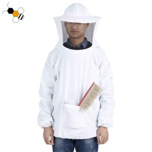 White Polyester Beekeepers Ventilated Bee Jacket With Veil