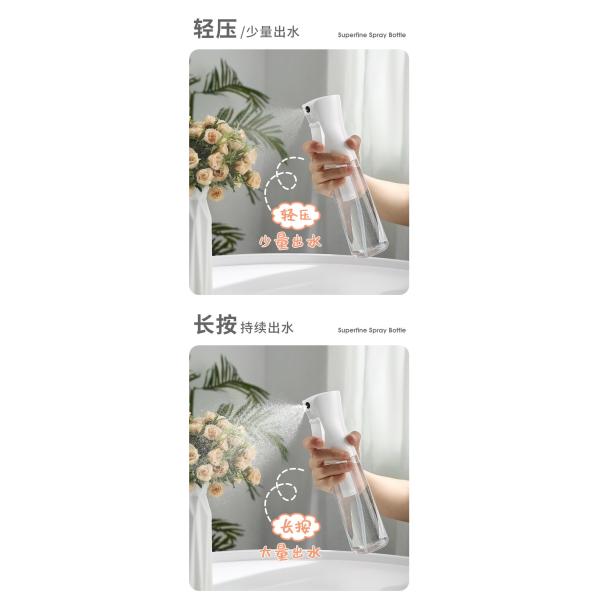 Hot sell continuous spray 200ml 500ml continuous spray bottle fine mist sprayer plastic spray bottles Plastic Injection