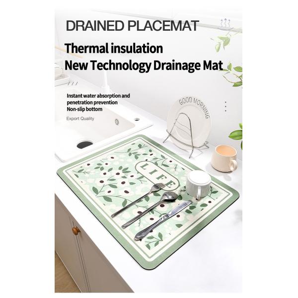 Customized Logo Acceptable Contemporary Design Style Kitchen Countertop Drain Pad