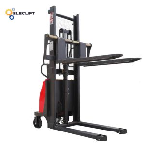1000KG Load Capacity Semi Electric Pallet Stacker 1400mm Turning Radius