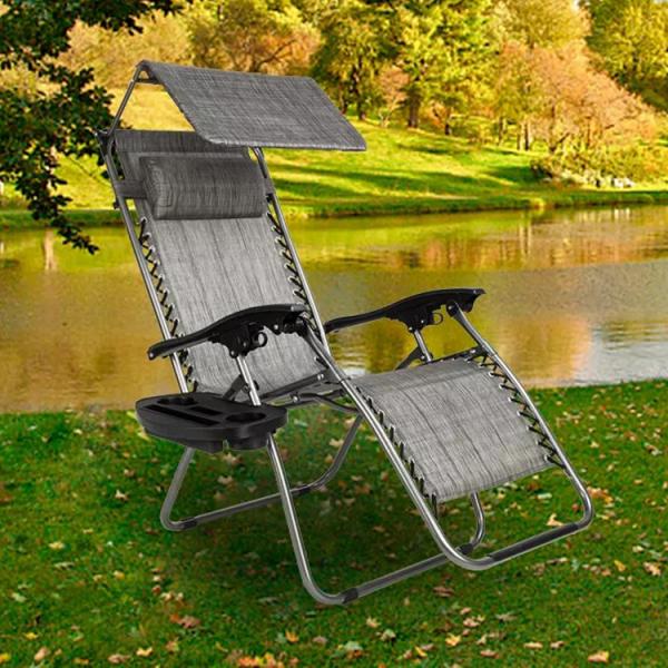 Custom Logo Traditional Design Style Chaise Folding Recliner Lounge Chair for Camping