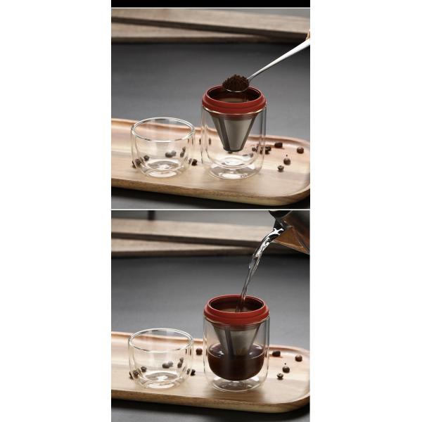 Unisex Portable Transparent Glass Coffee Pot and Tea Set Folding Feature for 1 Person