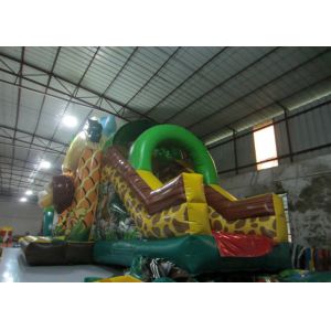 New elephant inflatable combo jumping house zoo animals palm trees inflatable