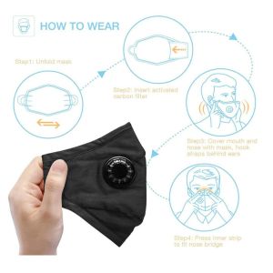 Black Reusable Medical Mouth Mask Personal Protective Surgical Dust Mask