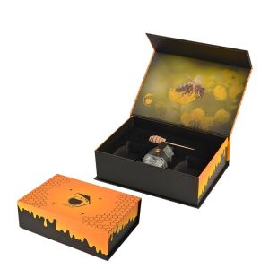 Black Orange Custom Magnetic Closure Gift Boxes Matte Foldable Packaging Box For