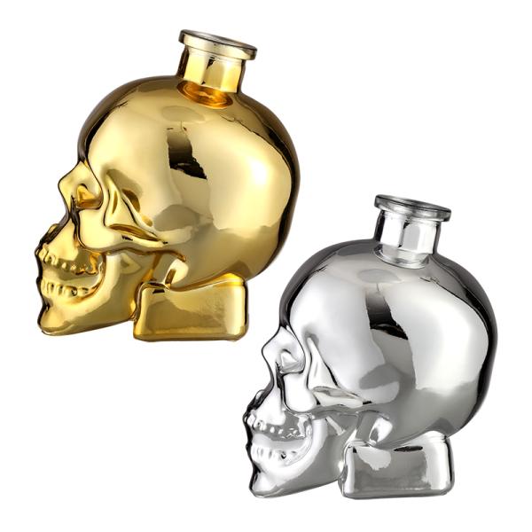 Creative Design 750ml Creative Skull Bottle Liquor Glass Unique Whiskey Bottle for Wine