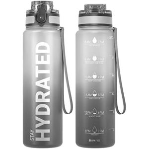 32oz Motivational Sports Water Bottle with Time Marker - Times to Drink - Tritan