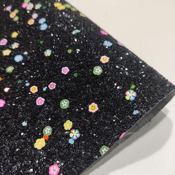 Buy 50m/Roll Polymer Clay Chunky Glitter Faux Leather Fabric at wholesale prices