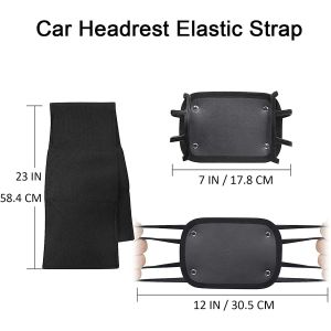 Car Headrest Mount Holder With Anti Slip Strap Silicone