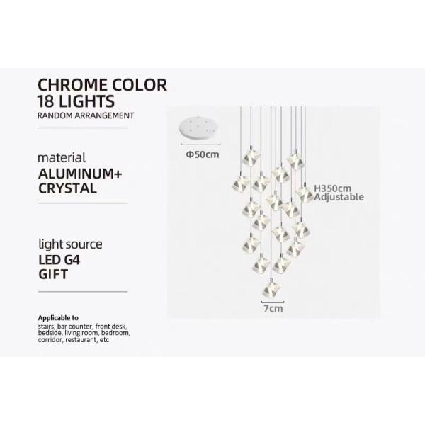 Crystal Chandelier Living Room Lamp Duplex Stair Lamp For Modern Atmosphere