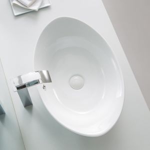 Oval Counter Top Bathroom Sink With Overflow 500mm 550mm