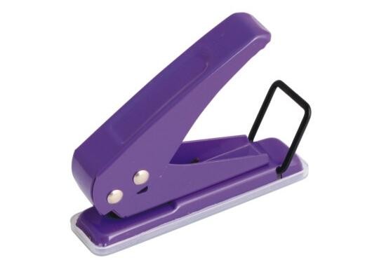 Buy 6mm Hole 14 Sheets Paper Availbale Purple Color Metal One Hole Paper Punch at wholesale prices