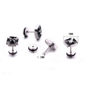Hot Sale Black round stainless steel stud earring unique stud earrings