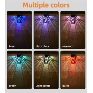 Constant Bright Solar Powered Garden Wall Lights With 2 Mode RGB For Fence