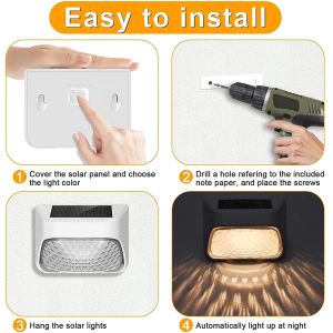 RGB Warm White Solar Fence Light IP65 Waterproof Level Monocrystalline Silicon