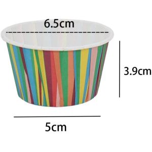 Color Stripe Paper Greaseproof Dessert Baking Muffin Cups
