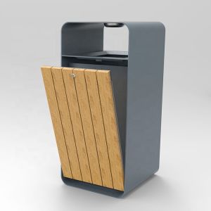 ISO14001 Approved Public 45L Wood Trash Container