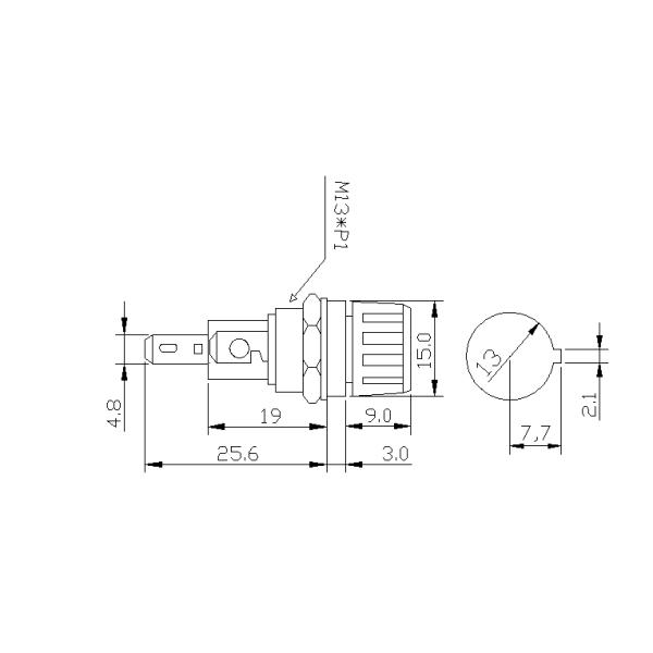 H3-57 Bayonet Type Cap Soldering Terminal Panel Mount Fuse Holder 10A 250V AC 5.2x20MM