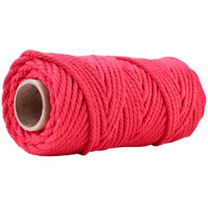 50m Dusty Pink Macrame Cord 5mm ISO9001 Pink Cotton Rope 3 Strands