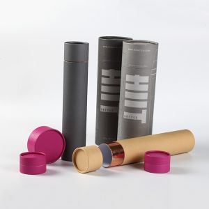 Black Package Kraft Cylinder Packaging with Lid