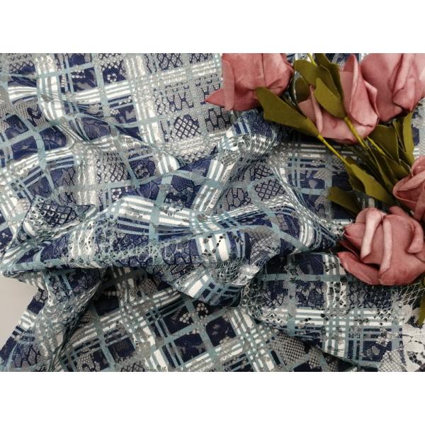 Party Colored Floral Printed Lace Fabric Evening Dress Fabric