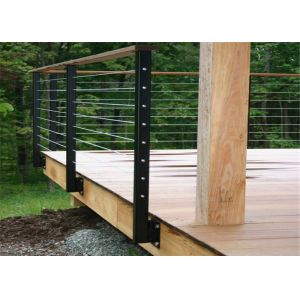 Exterior Stainless Cable Stair Railing System , Stainless Steel Decking