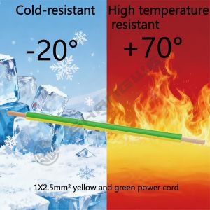 1*2.5mm² H07V-K CE CCC VDE RV Power Cord Flame Retardant Insulation BC Bare