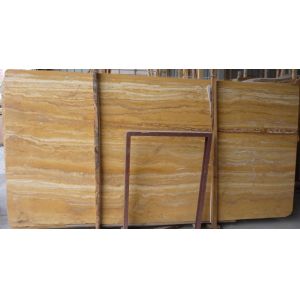 Quality Decorative Turkey Golden Yellow Travertine Marble texture Slab Tile for sale