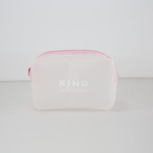 Logo Eva Travel Cosmetic Plastic Bag Foldable With Zipper Closure